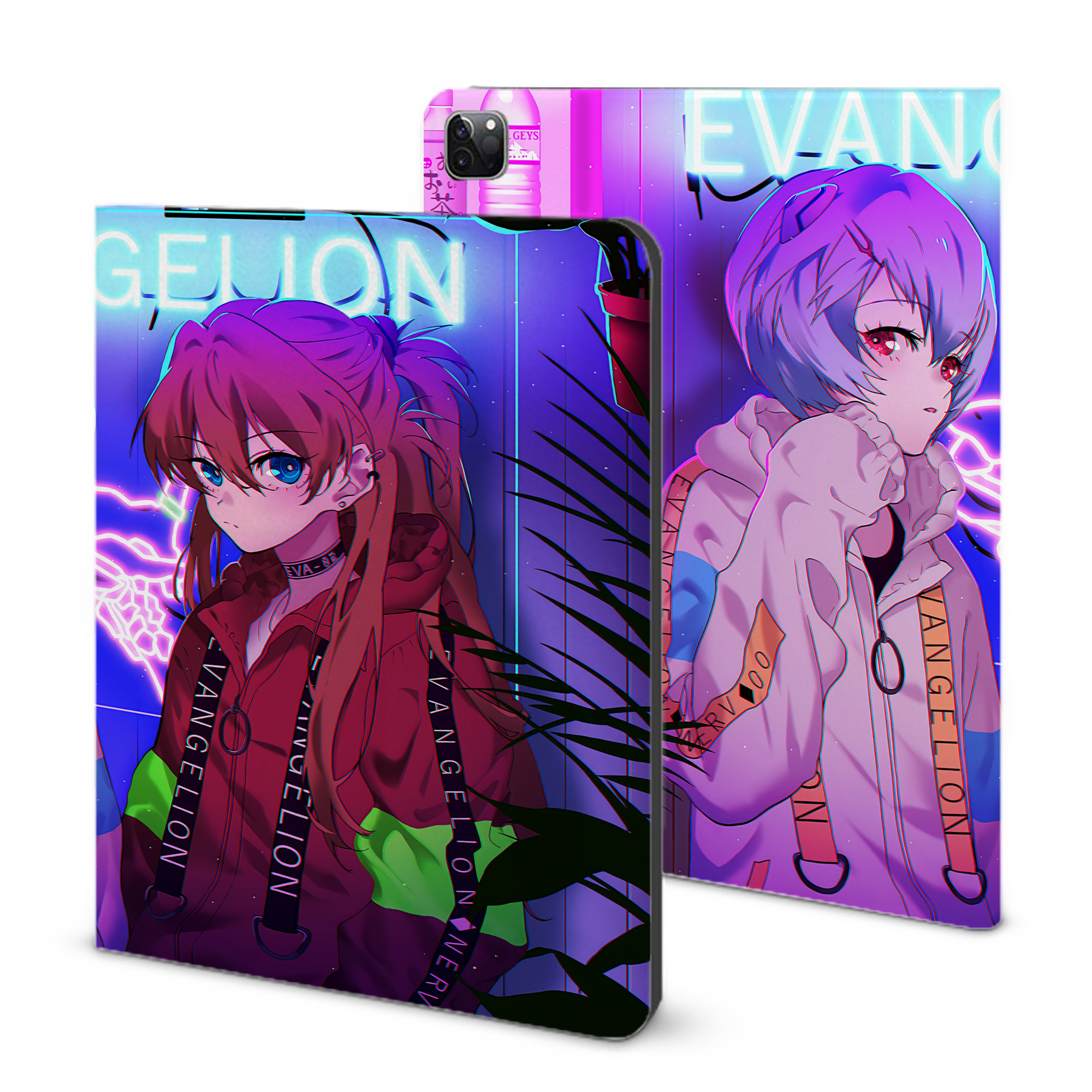 （画像用） EVA 新世紀エヴァンゲリオン IPad ケース ブック型 PUレザー TPU 耐衝撃 軽量 薄型 ペン収納なし 全面保護 IPad 各モデル対応